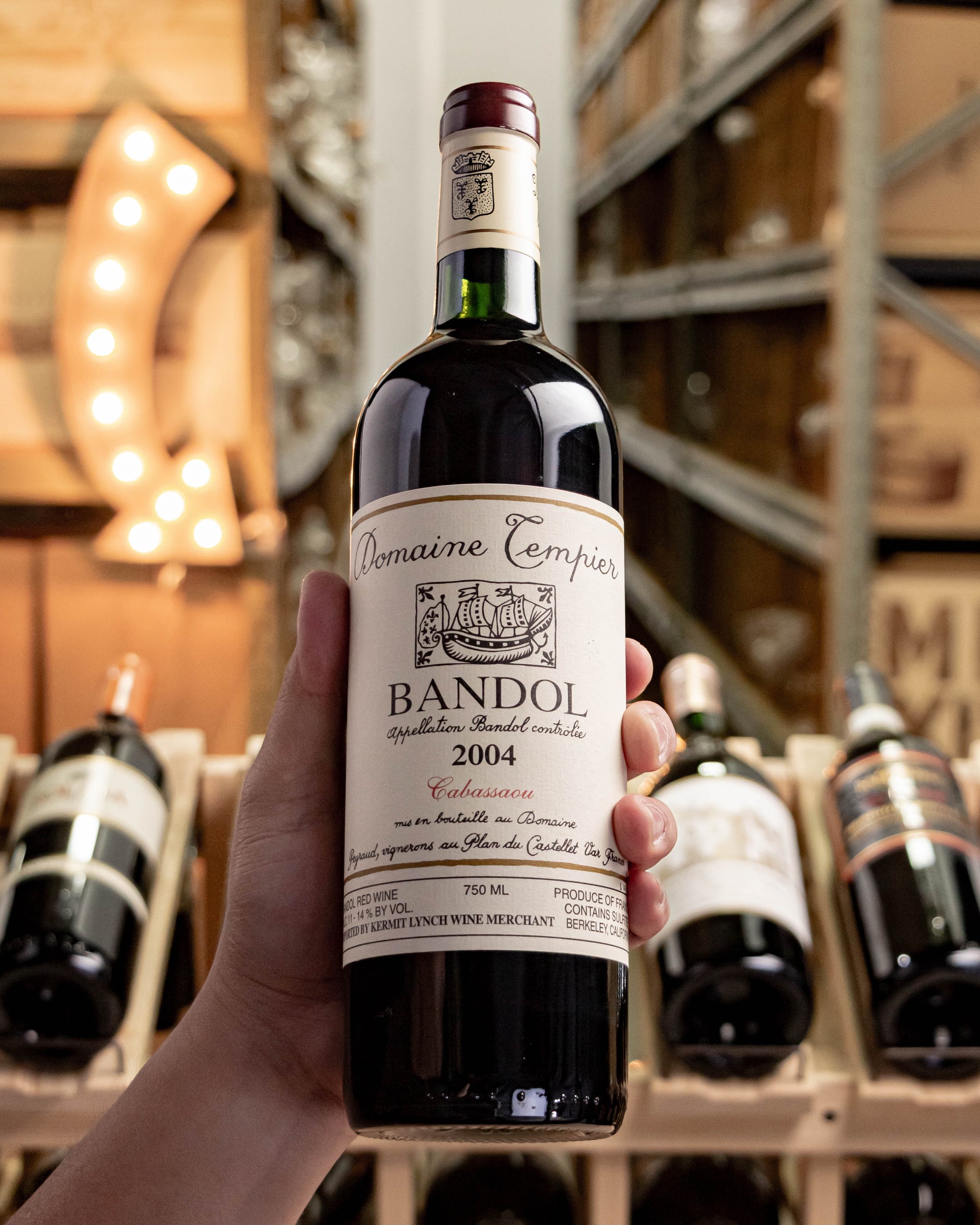 Domaine Tempier Cabassaou Bandol 2004 (stained label)
