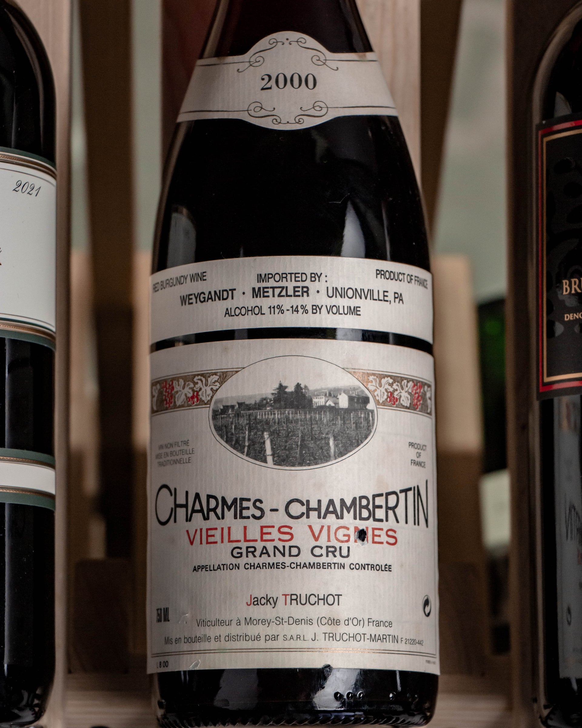 Domaine Truchot-Martin Vieilles Vignes Charmes-Chambertin Grand Cru 2000 (damaged stained label)