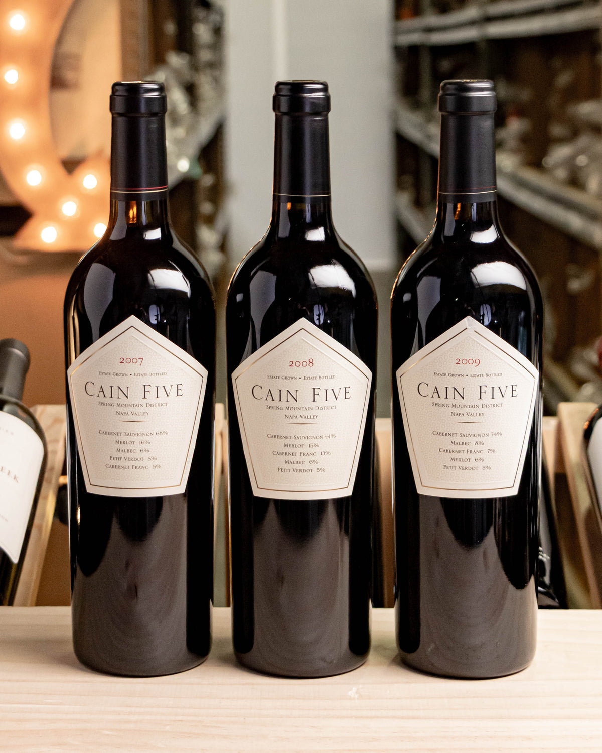 Cain Vineyard & Winery Red Blend Cain Five Spring Mountain District Napa Valley 3-Pack Vertical (07,08,09)