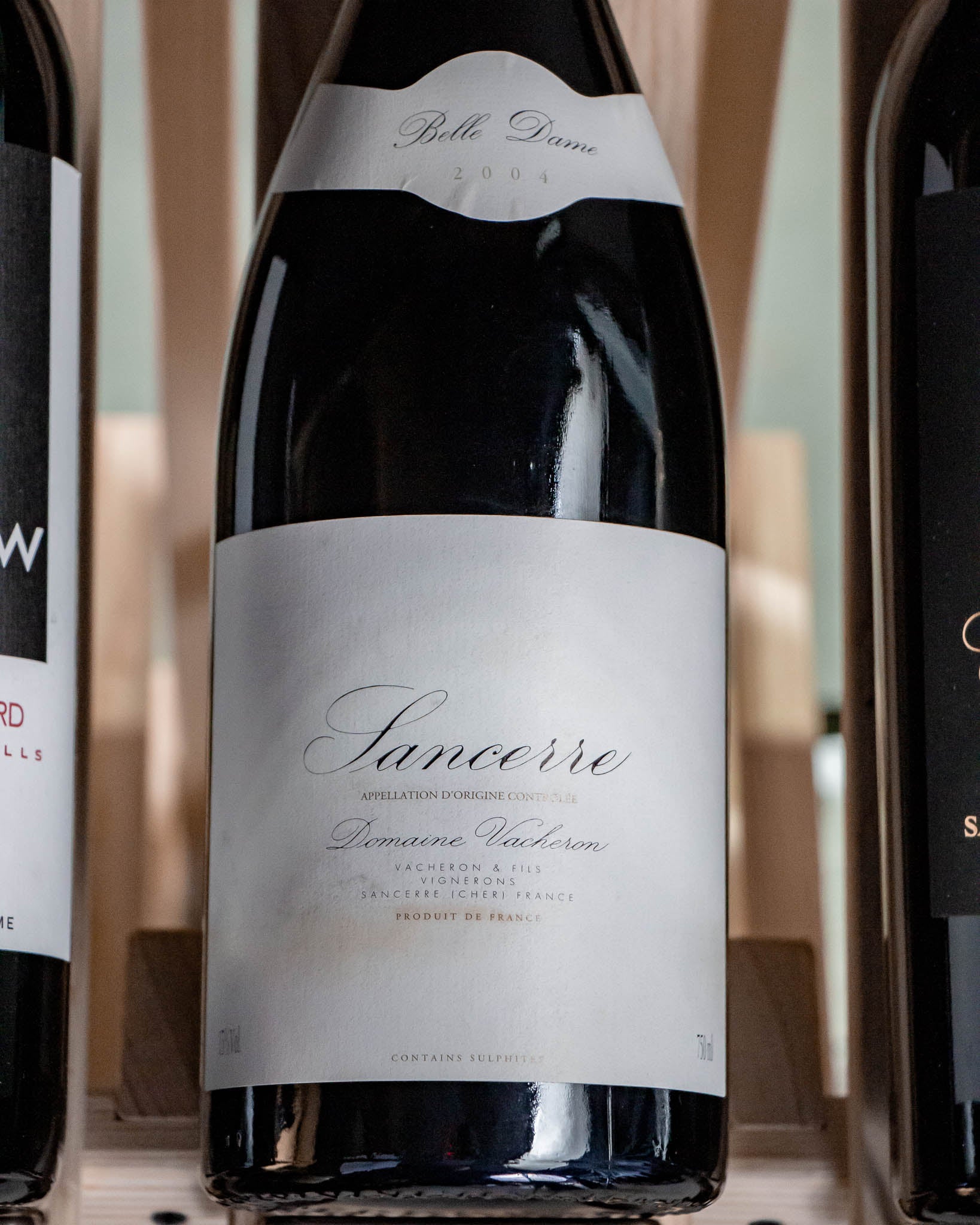 Domaine Vacheron Sancerre Rouge Belle Dame 2004 (stained labels)